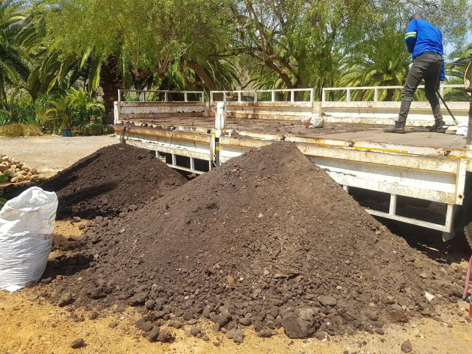 Delivery of compost and landscaping materials