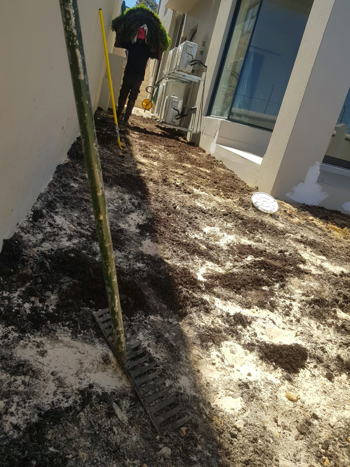 Compost and soil preparation for new lawn